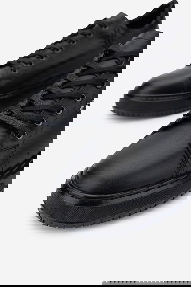  Valmenti Erkek Hakiki Deri Siyah Sneakers & Spor Ayakkabı