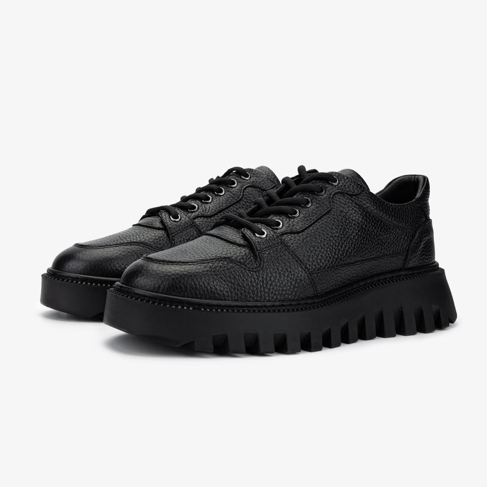 Valmenti Erkek Hakiki Deri Siyah Floter Sneakers & Spor Ayakkabı