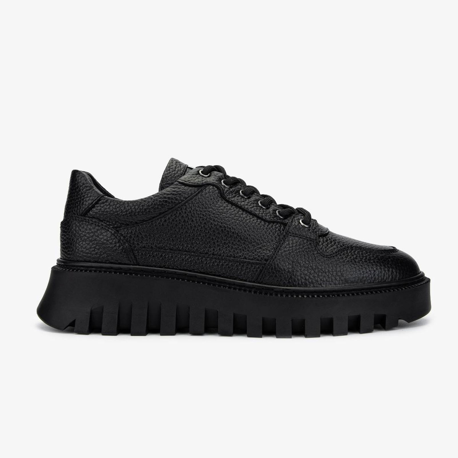 Valmenti Erkek Hakiki Deri Siyah Floter Sneakers & Spor Ayakkabı