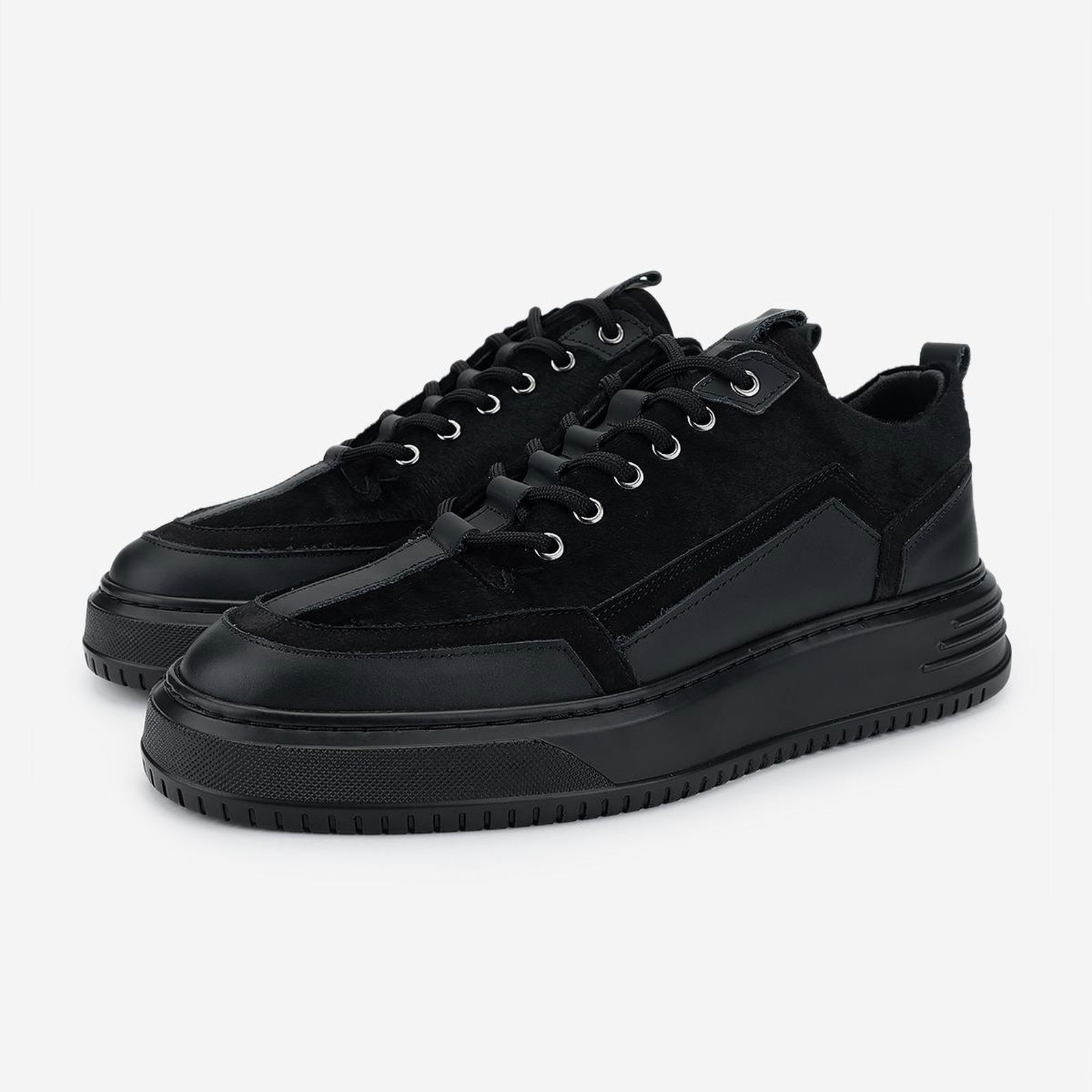 Valmenti Erkek Hakiki Deri Siyah Sneakers & Spor Ayakkabı