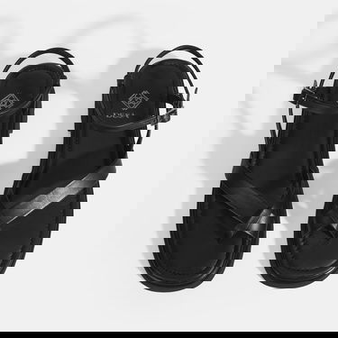  Kadın Siyah Parmak Arası Deri Sandalet