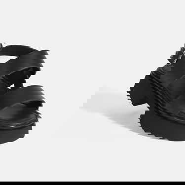  Kadın Siyah Deri Sandalet