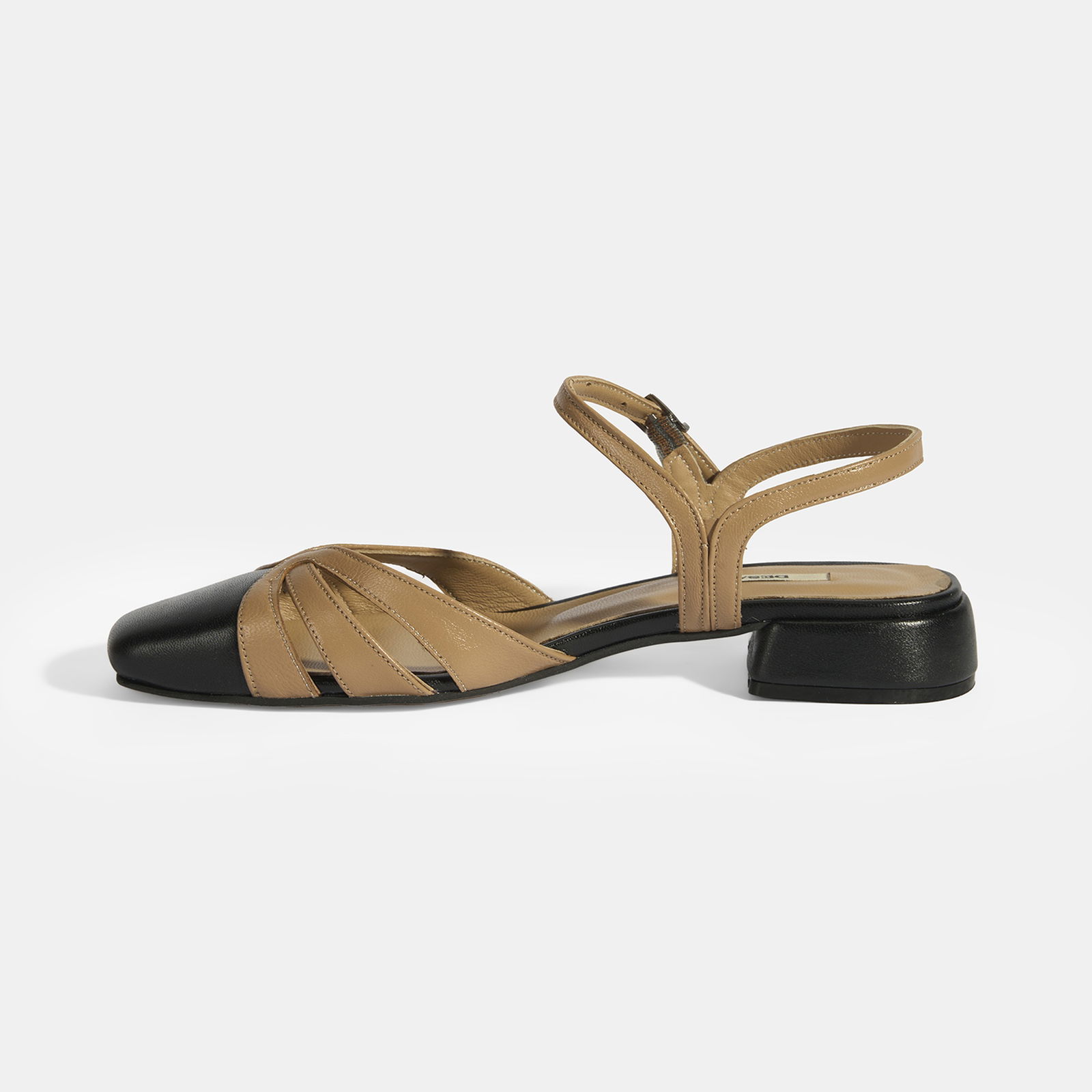 Kadın Bej Slingback Deri Günlük Ayakkabı