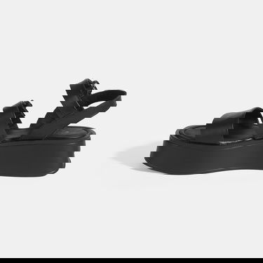  Kadın Siyah Deri Sandalet