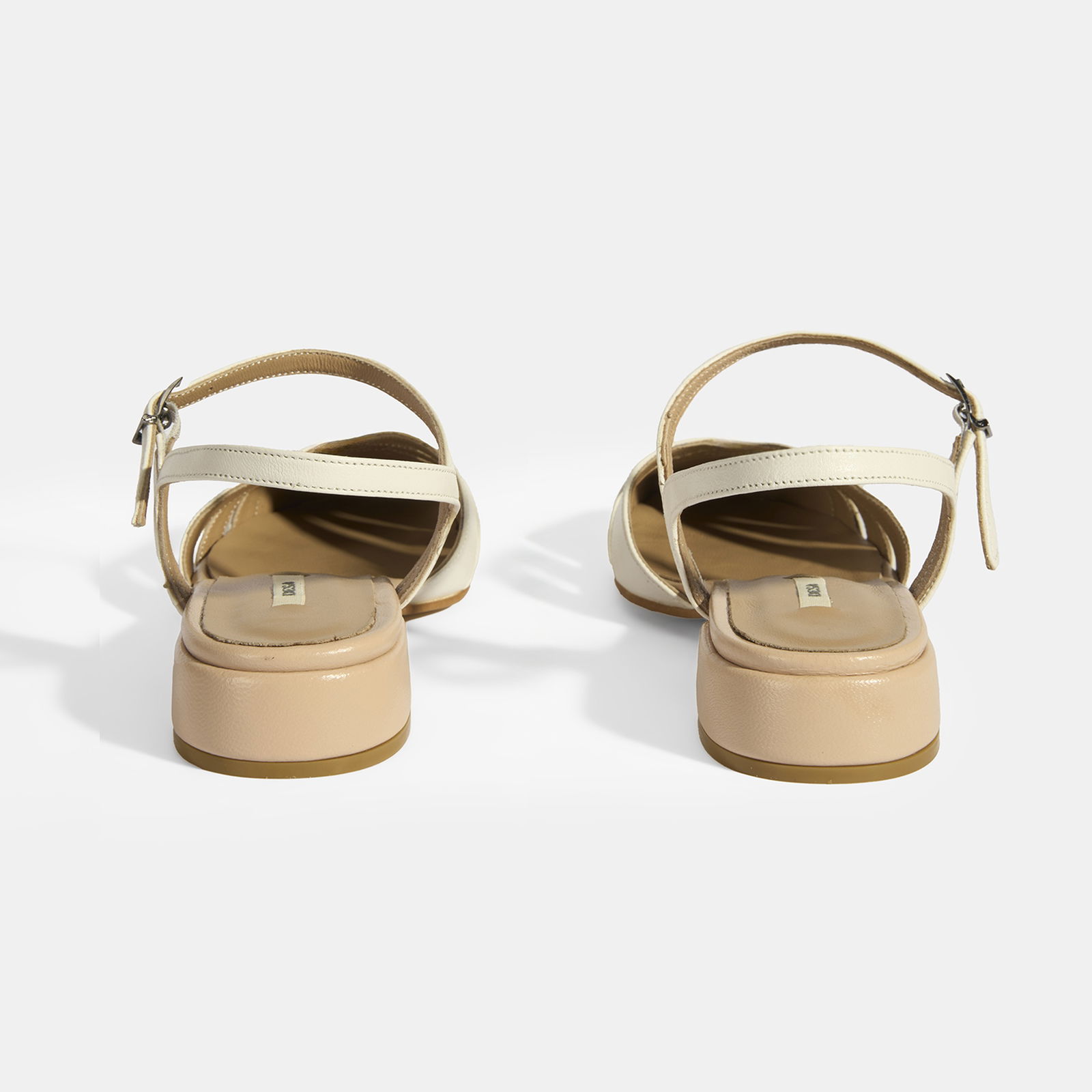 Kadın Beyaz Slingback Deri Günlük Ayakkabı