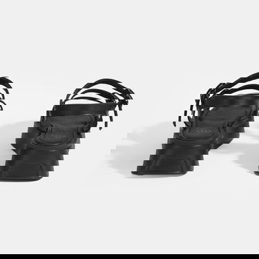  Kadın Siyah Deri Sandalet