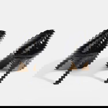  Kadın Siyah Kroko Baskılı Deri Stiletto