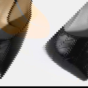  Kadın Siyah Kroko Baskılı Deri Stiletto