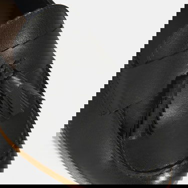  Kadın Siyah Püskül Detaylı Deri Loafer