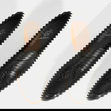  Kadın Siyah Püskül Detaylı Deri Loafer