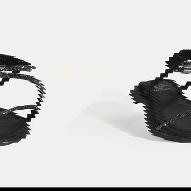  Kadın Siyah Lastik Bantlı Taşlı Sandalet
