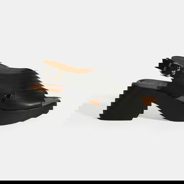  Siyah Kadın Toka Detaylı Deri Sandalet