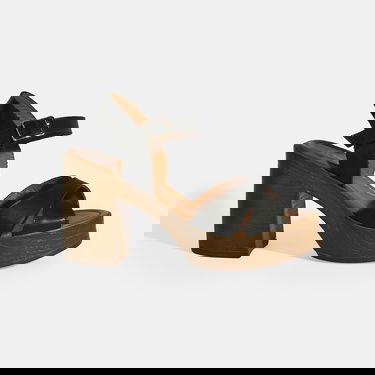  Siyah Kadın Toka Detaylı Deri Sandalet