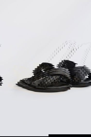  Sandals Factory Zeno Erkek Siyah Hakiki Deri Sandalet Ayakkabı