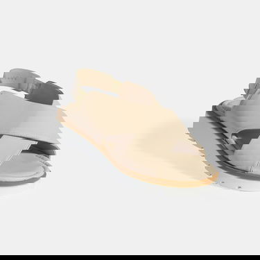  Krem Kadın Lastik Bantlı Deri Sandalet