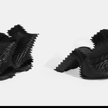  Siyah Kadın Cırt Cırtlı Deri Sandalet