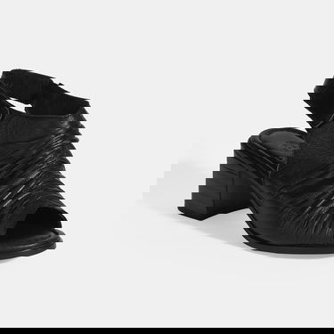  Siyah Kadın Cırt Cırtlı Deri Sandalet