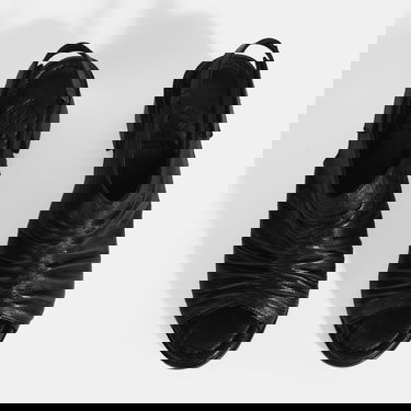  Siyah Kadın Cırt Cırtlı Deri Sandalet