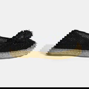  Siyah Kadın Çiçek Aksesuarlı File Detaylı Espadril