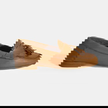  Kadın Taba Püskül Detaylı Slip-On Deri Loafer
