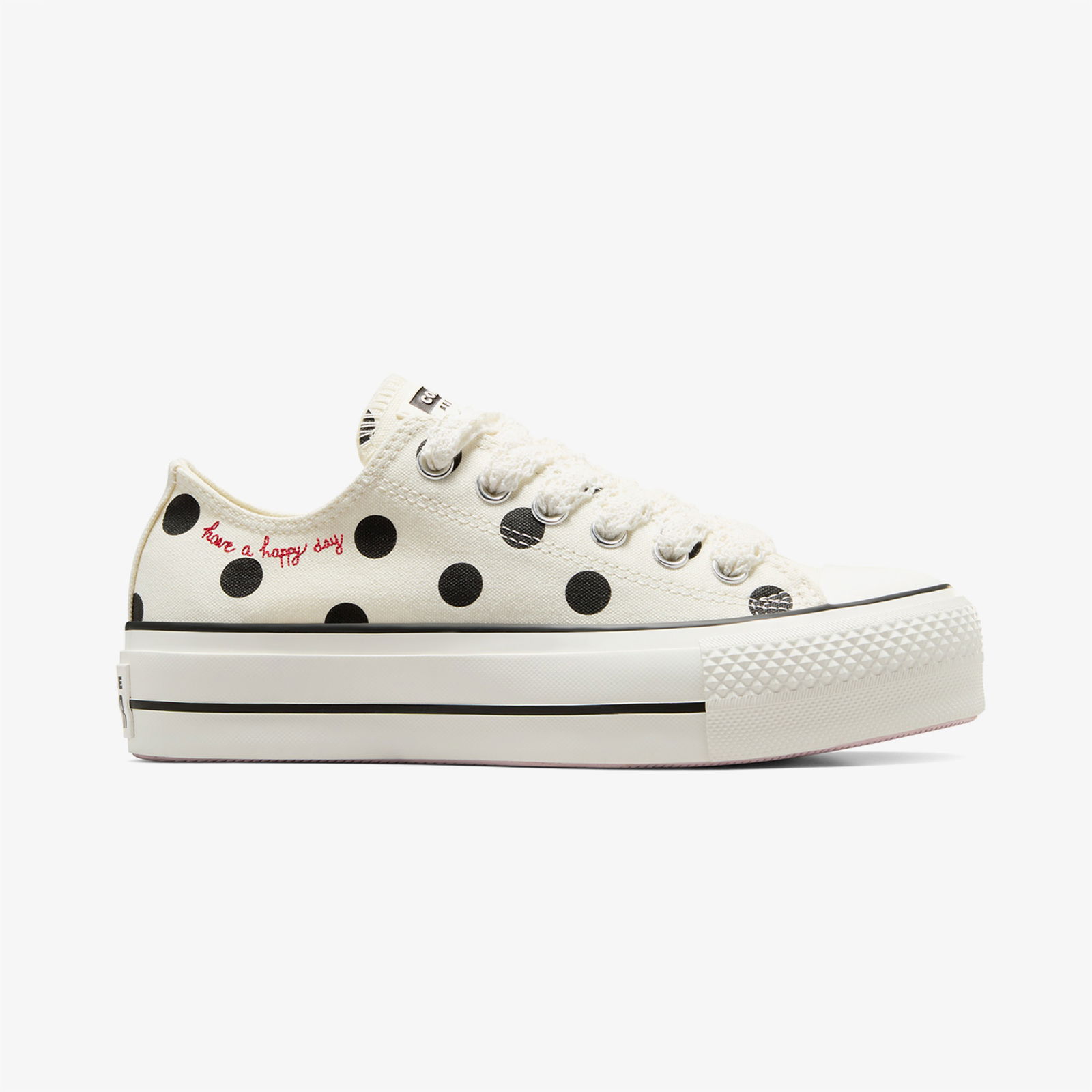Converse Chuck Taylor All Star Lift Polka Dots Kadın Krem Rengi Platform Sneaker