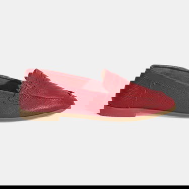  Kadın Kırmızı Slip-On Deri Loafer
