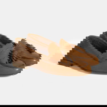  Kadın Taba Püskül Detaylı Slip-On Deri Loafer