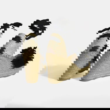  Limited Edition Siyah Kadın Çiçek Aksesuarlı Jüt Bağcıklı Dolgu Topuklu Süet Espadril