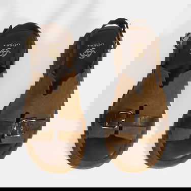  Kadın Kahve Süet Tokalı Sandalet
