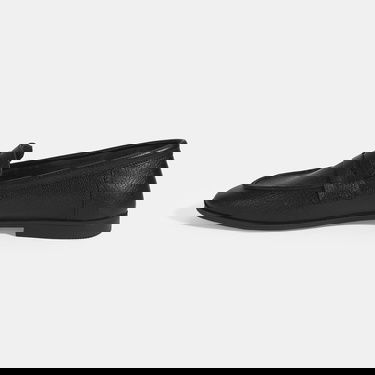  Kadın Siyah Slip-On Deri Loafer