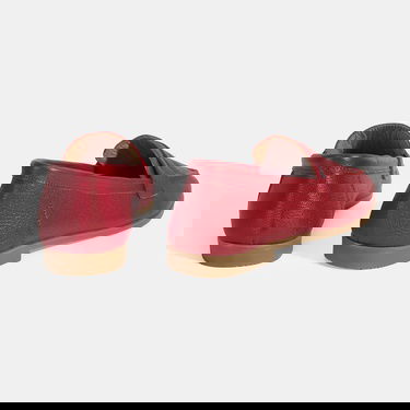  Kadın Kırmızı Slip-On Deri Loafer