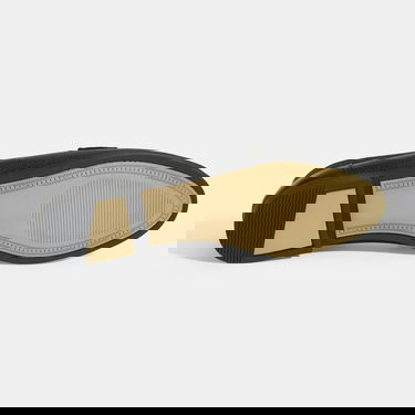  Kadın Siyah Slip-On Deri Loafer