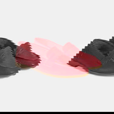  Kadın Kırmızı Slip-On Deri Loafer