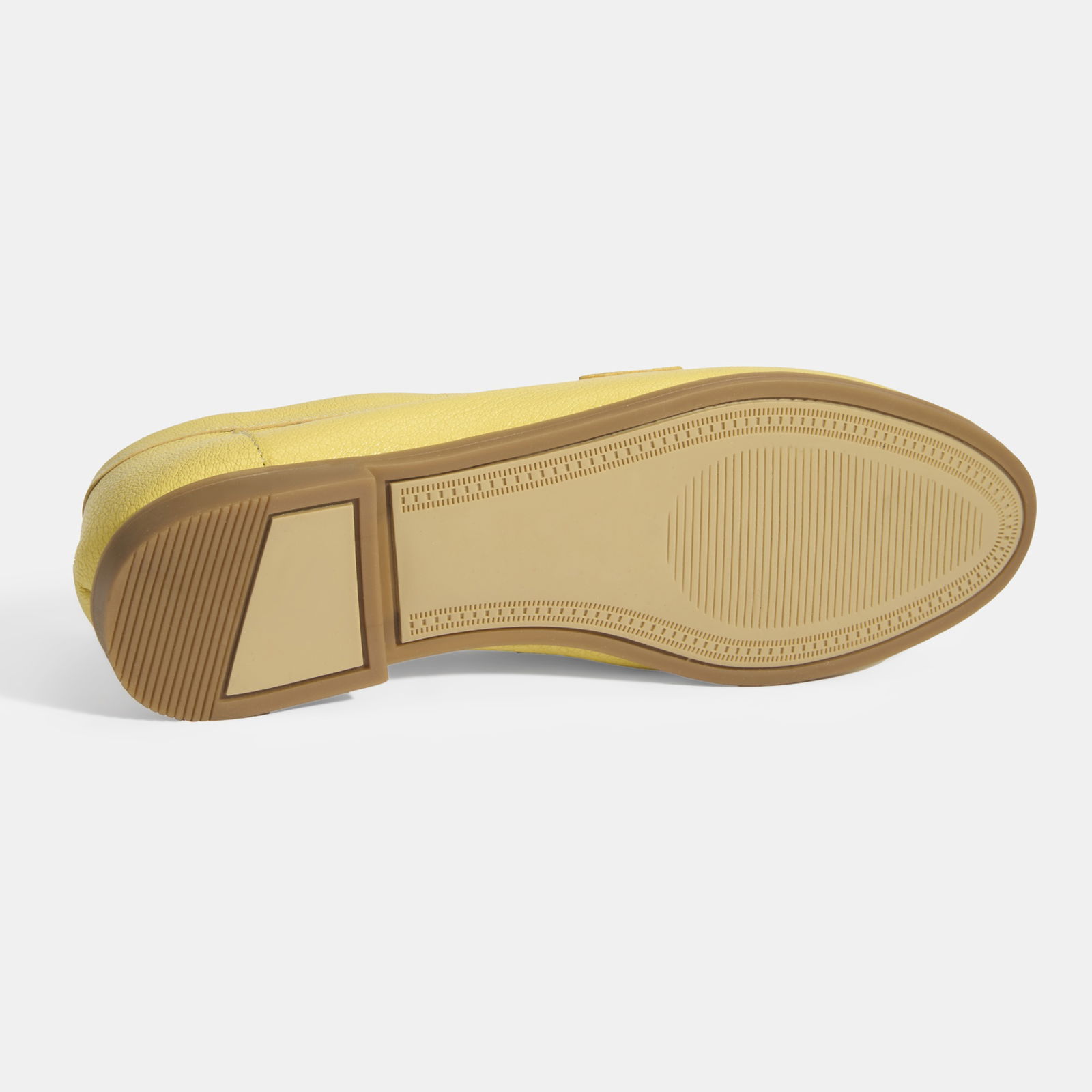Kadın Sarı Slip-On Deri Loafer