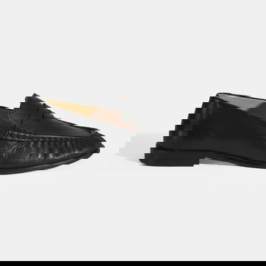  Kadın Siyah Slip-On Deri Loafer