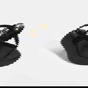  Kadın Siyah Metal Aksesuarlı Ayarlanabilir Tokalı Süet Sandalet