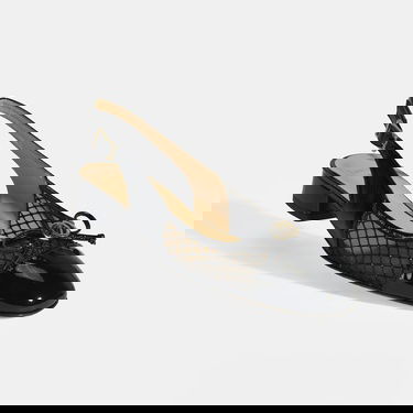  Luca Grossi Kadın Siyah File Detaylı Slingback Rugan Günlük Ayakkabı