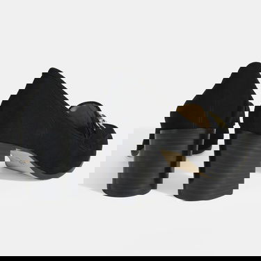  Luca Grossi Kadın Siyah Metal Aksesuarlı Süet Topuklu Loafer