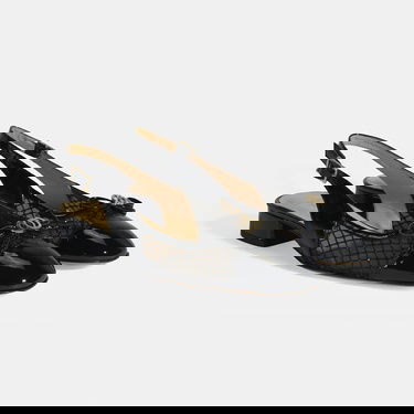  Luca Grossi Kadın Siyah File Detaylı Slingback Rugan Günlük Ayakkabı