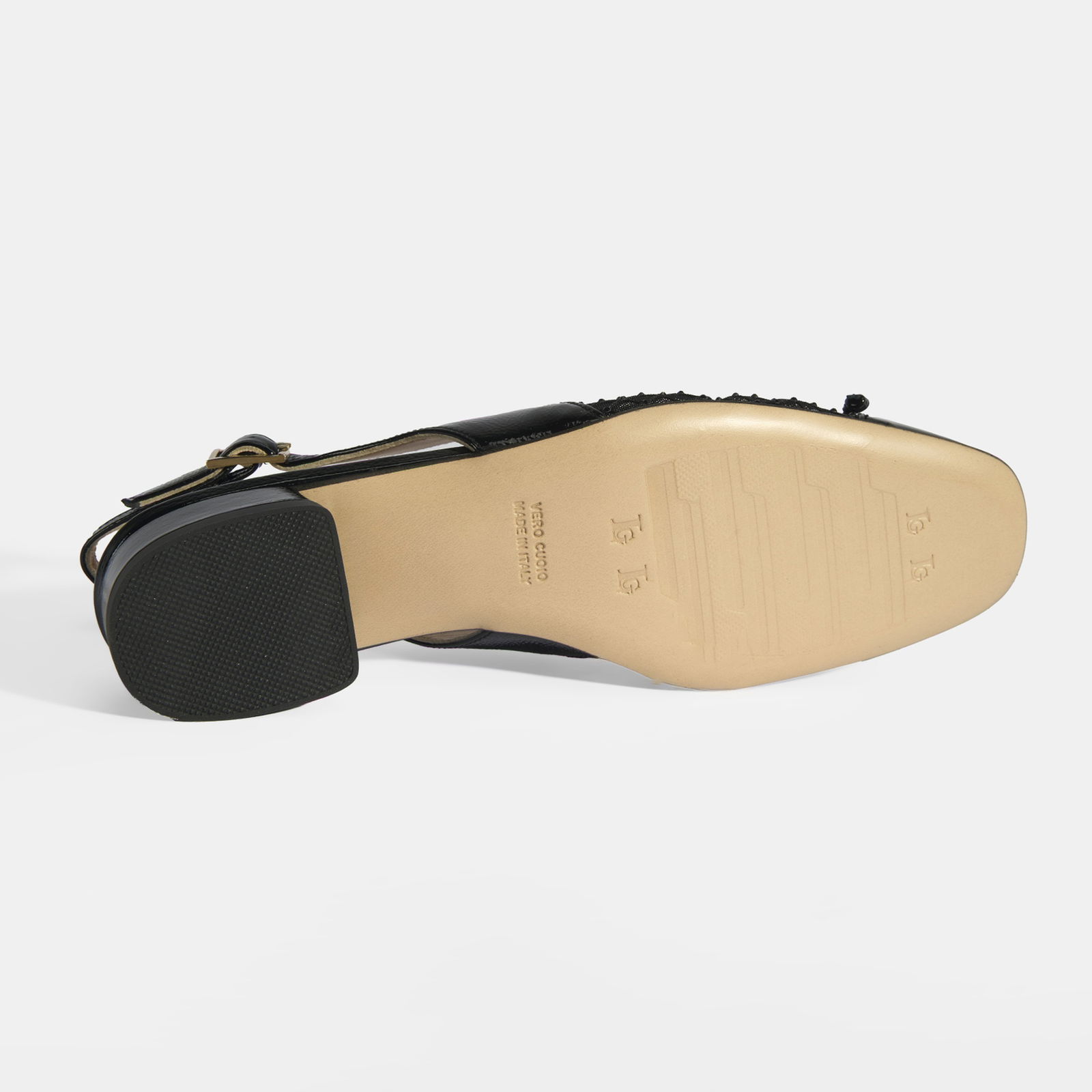 Luca Grossi Kadın Siyah File Detaylı Slingback Rugan Günlük Ayakkabı