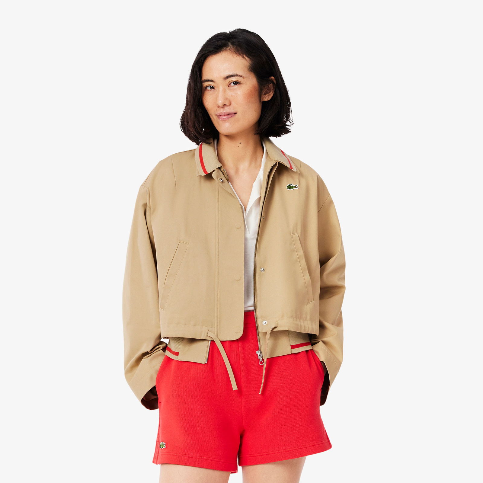 Lacoste Kadın Oversized Fit Bej Ceket