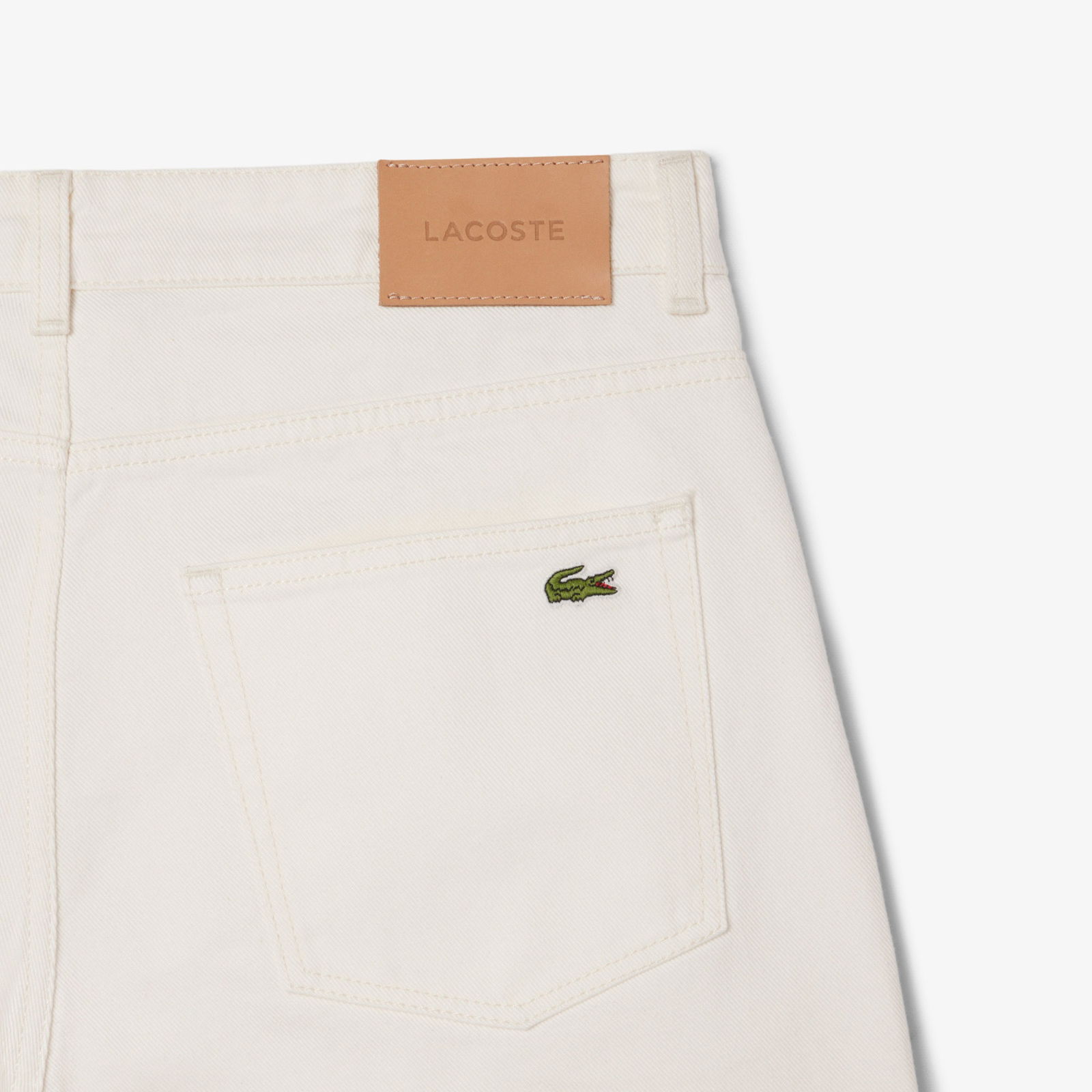 Lacoste Erkek Straight Fit Denim Beyaz Bermuda