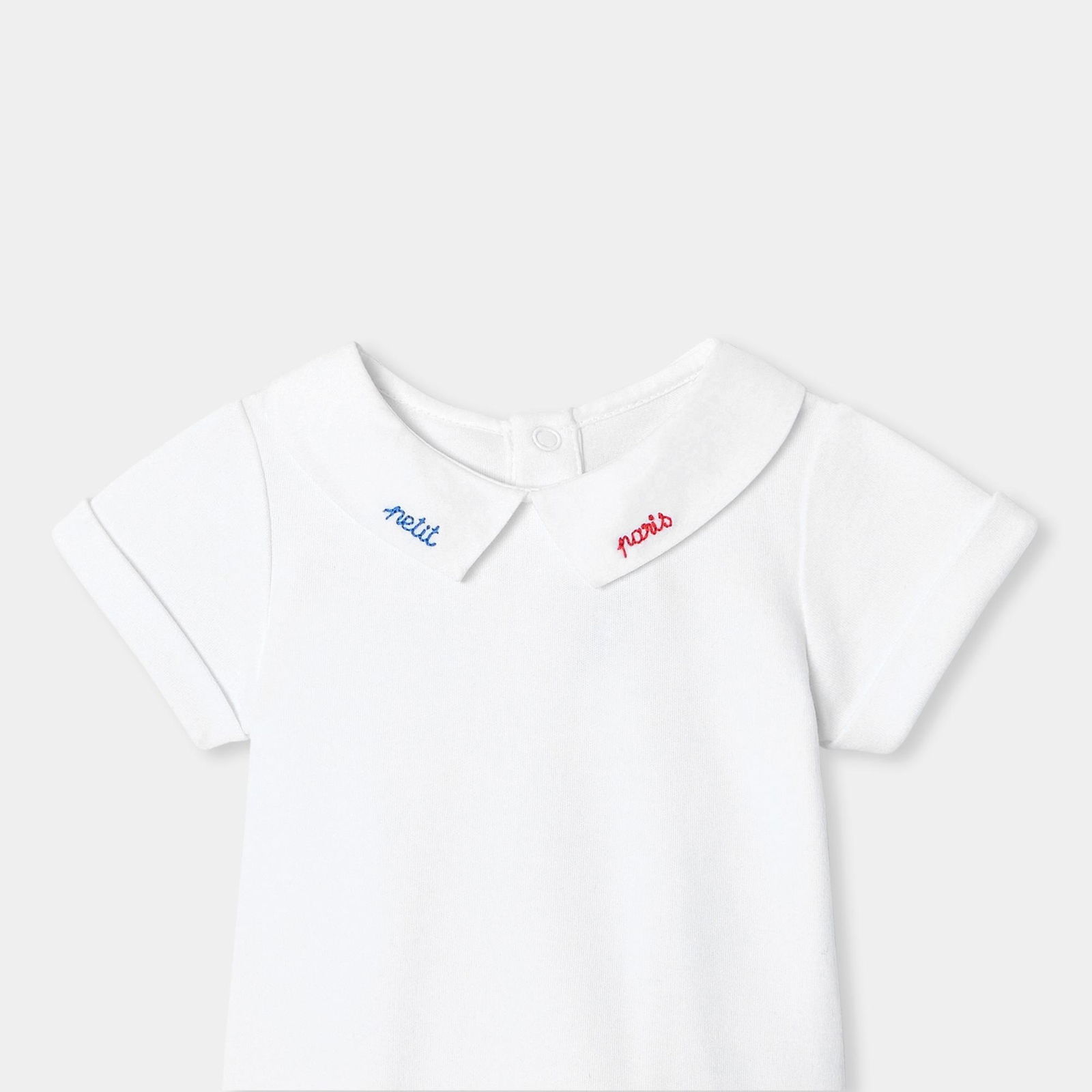 Yenidoğan Erkek Bebek Poplin Yaka Kısa Kollu Body
