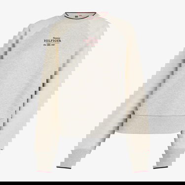  Tommy Hilfiger Reg Texture Monotype Kadın Beyaz Sweatshirt
