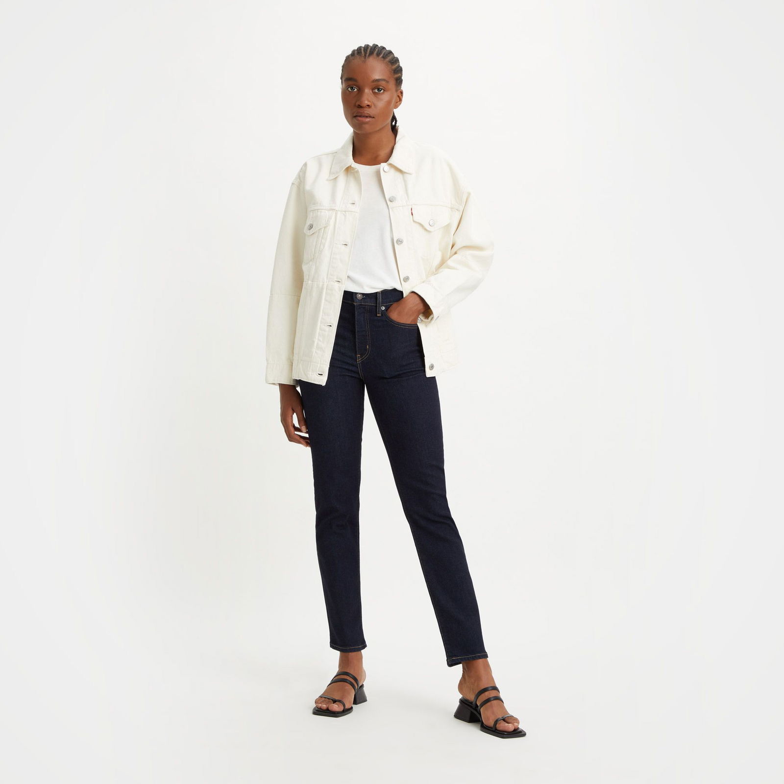 Levi's 724 High Rise Straight Blue Wave Rinse Kadın Lacivert Jean