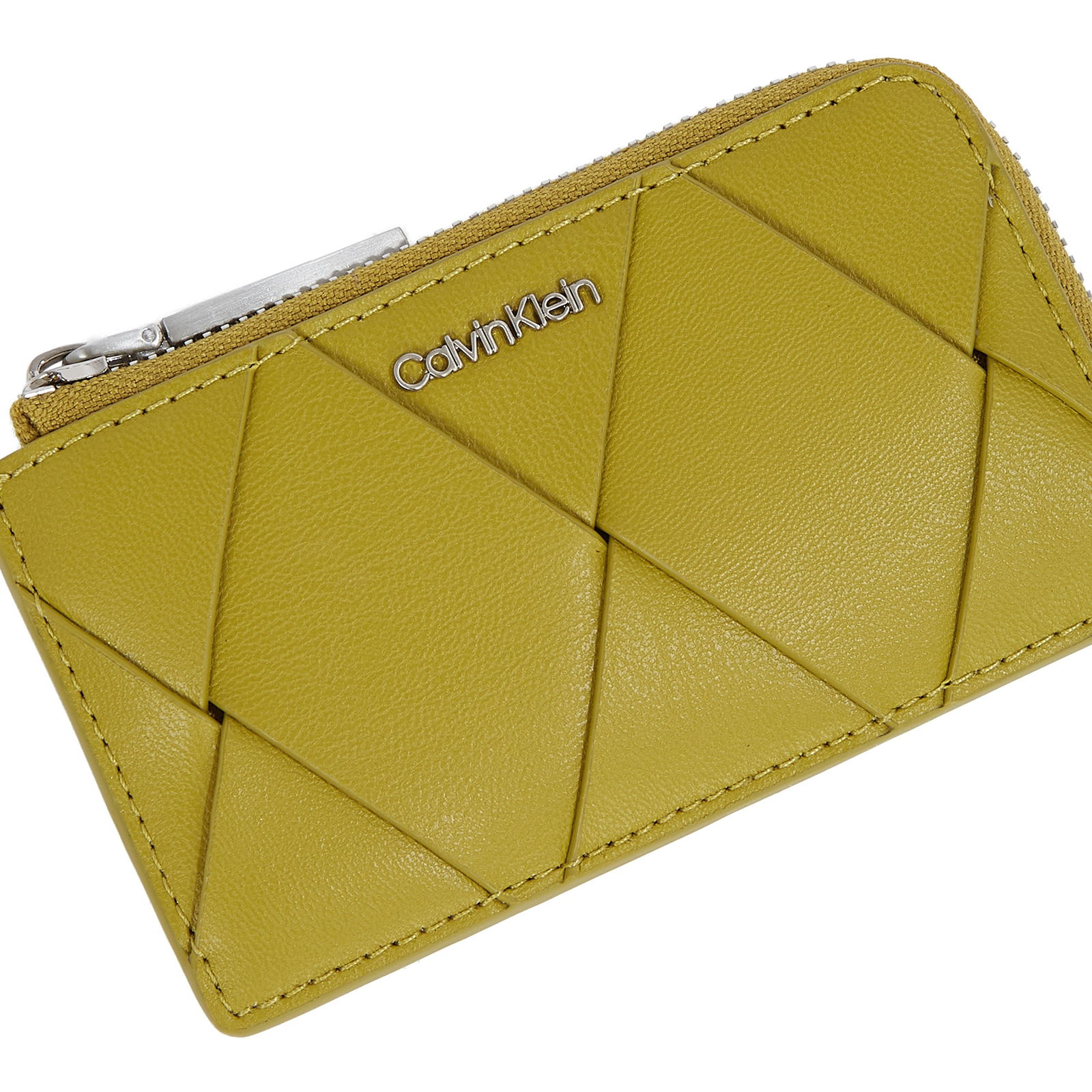 Calvin Klein Woven Zip Around Cardholder Kadın Yeşil Cüzdan