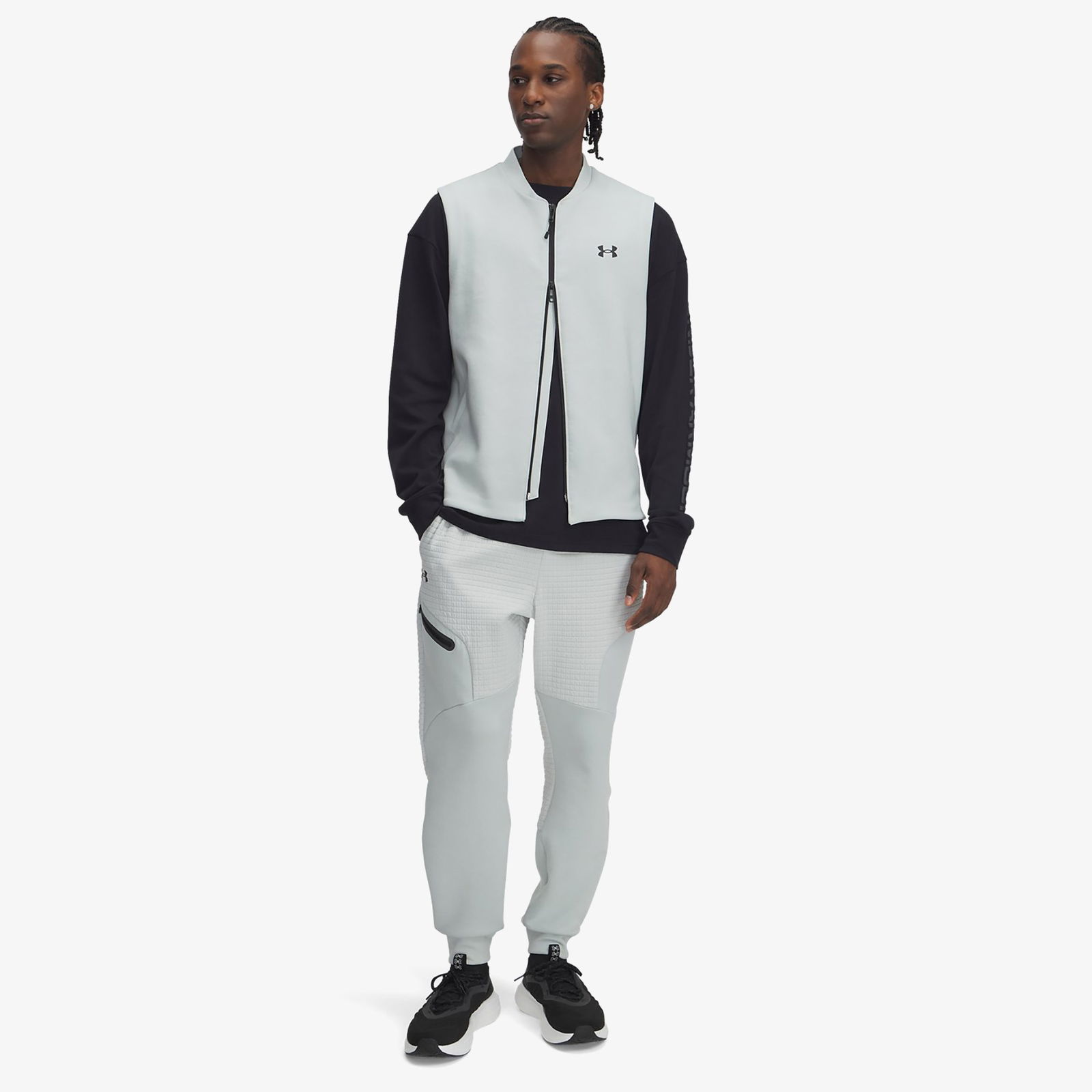 Under Armour Unstoppable Fleece Grid Erkek Gri Eşofman Altı