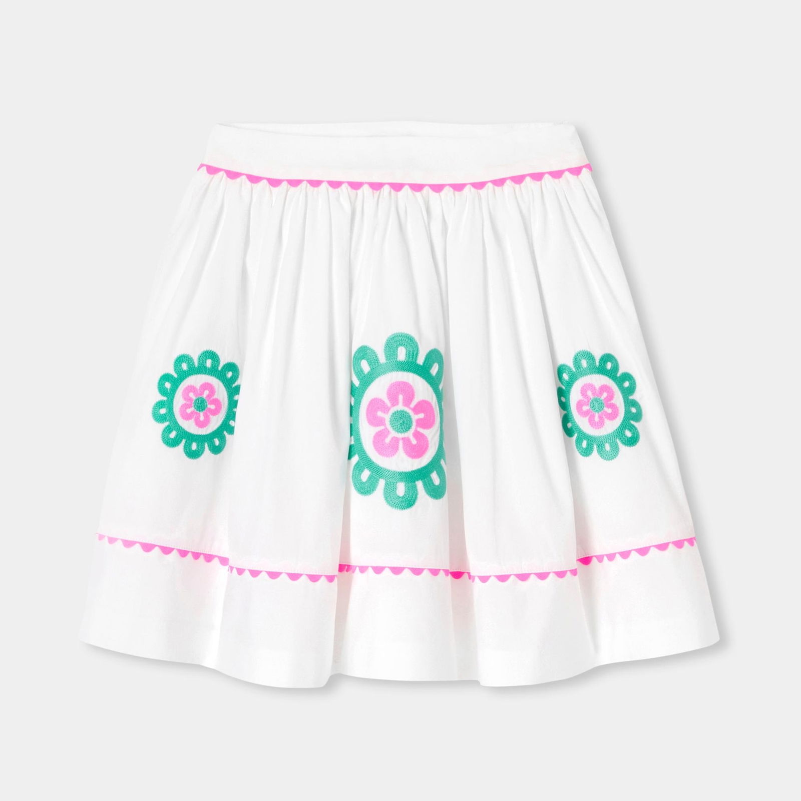 Jacadi Paris_Kız Çocuk İşlemeli Poplin Etek