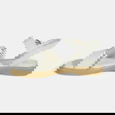  Kadın Beyaz Ayarlanabilir Tokalı Taş Detaylı Deri Sandalet
