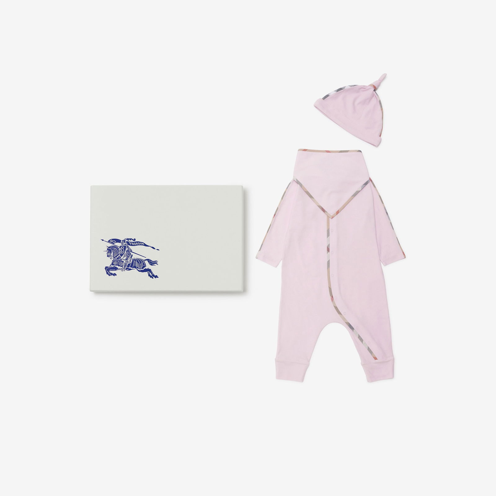 Burberry Hamilton Stretch Cotton Three-Piece Çocuk Pembe Hediye Seti